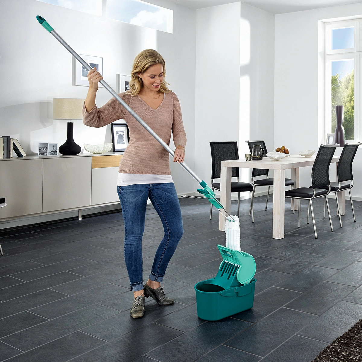 Набор для влажной уборки Leifheit Profi Compact: ведро с прессом для отжима и швабра фото 4